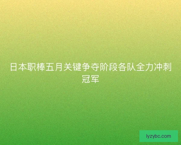 日本职棒五月关键争夺阶段各队全力冲刺冠军 日本职棒五月关键争夺阶段各队全力冲刺冠军