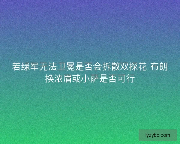 若绿军无法卫冕是否会拆散双探花 布朗换浓眉或小萨是否可行